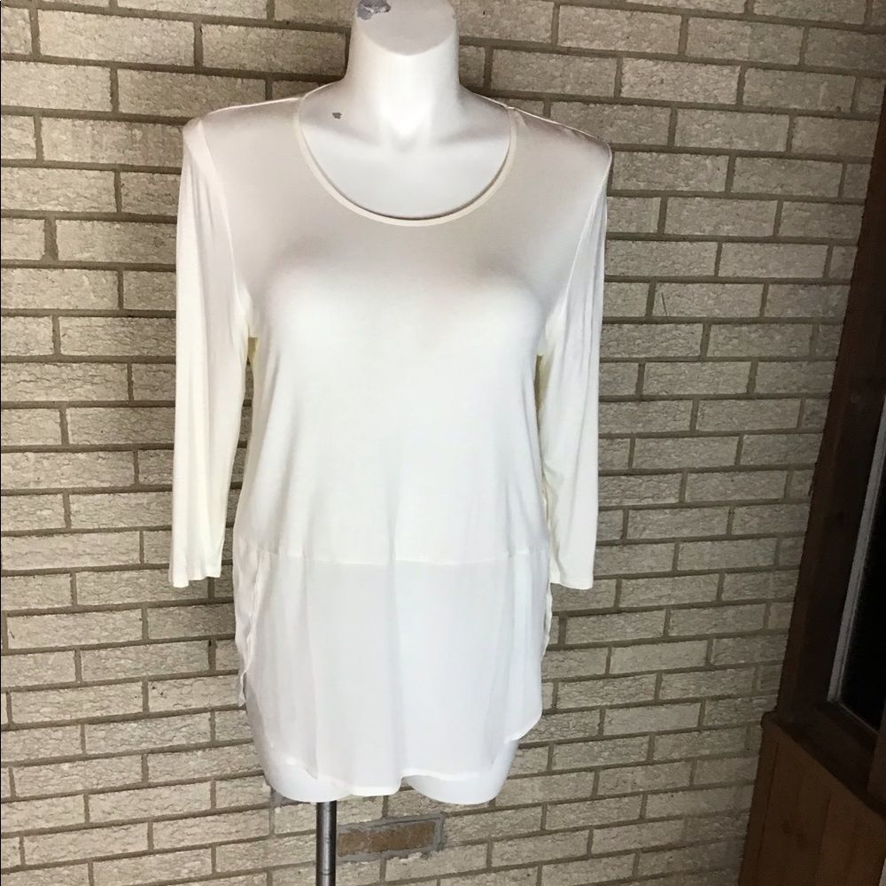 Chico’s cream long sleeve top size 2 (12/14)